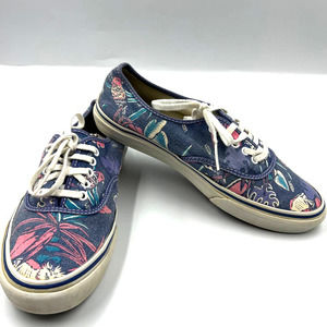 Vans Van Doren Blue Parrot Tropical Bird Skate Sneakers Shoes Men 7.5 Womens 9